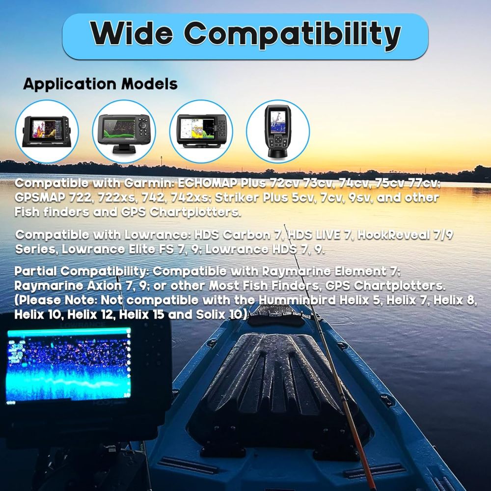 Fish Finder Mount Base, 360° Rotating Boat Electronics Holder, Marine-Grade Composite Mount for Fishfinder, Compatible with Garmin,Lowrance,Humminbird,Raymarine