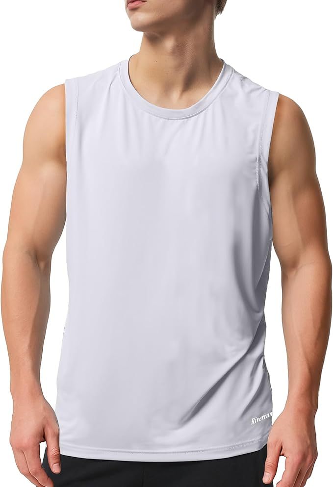 Riverruns Men's Sleeveless Tank Tops Quick Dry Workout Shirts for Gym Fitness Running Beach Swim #1901