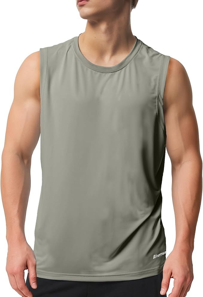 Riverruns Men's Sleeveless Tank Tops Quick Dry Workout Shirts for Gym Fitness Running Beach Swim #1901