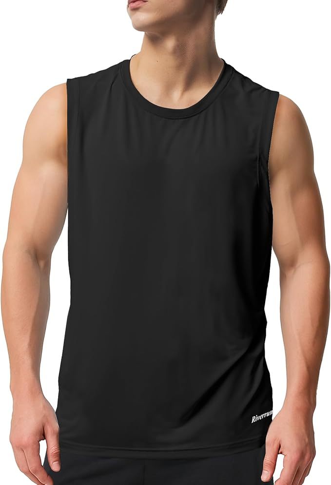 Riverruns Men's Sleeveless Tank Tops Quick Dry Workout Shirts for Gym Fitness Running Beach Swim #1901