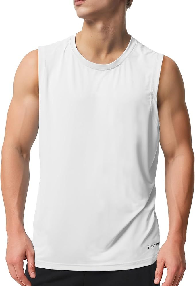 Riverruns Men's Sleeveless Tank Tops Quick Dry Workout Shirts for Gym Fitness Running Beach Swim #1901