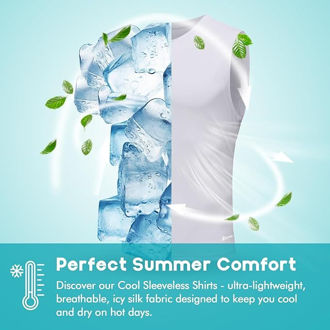 Riverruns Men's Sleeveless Tank Tops Quick Dry Workout Shirts for Gym Fitness Running Beach Swim #1901