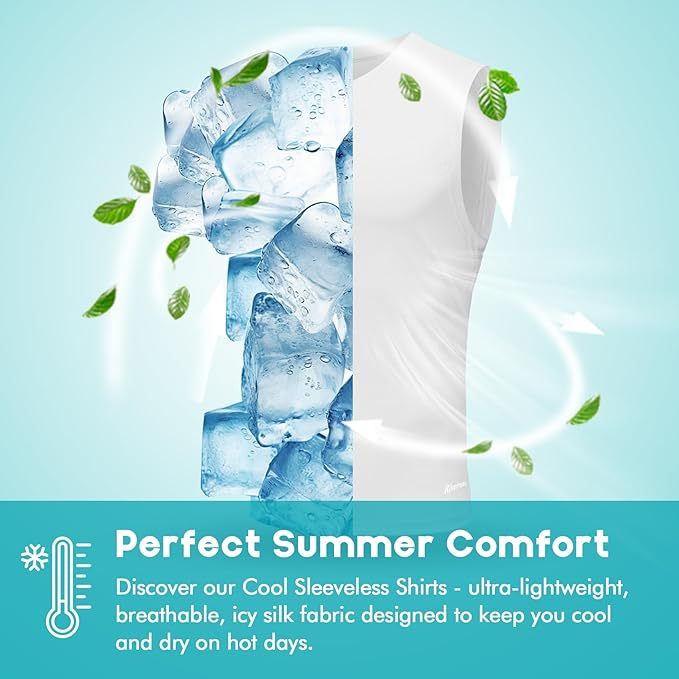 Riverruns Men's Sleeveless Tank Tops Quick Dry Workout Shirts for Gym Fitness Running Beach Swim #1901