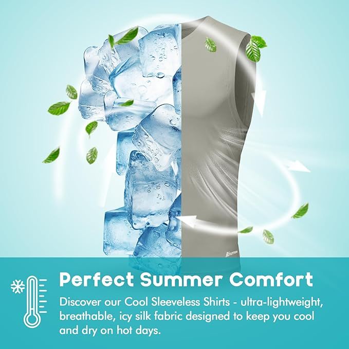 Riverruns Men's Sleeveless Tank Tops Quick Dry Workout Shirts for Gym Fitness Running Beach Swim #1901