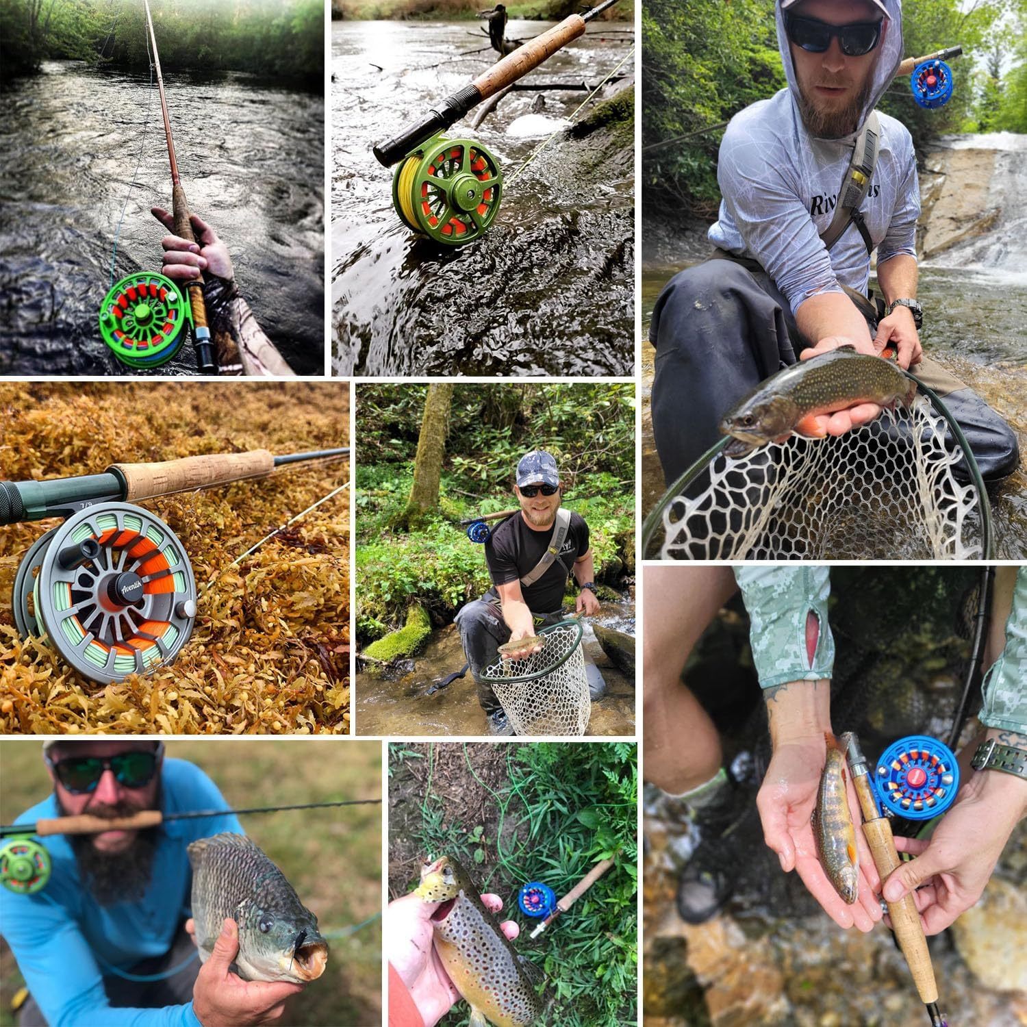 Aventik FLK II Fly Fishing Reel Aluminum Trout 3/5, 5/7, 7/9wt Large Arbor Freshwater Fly Reel with Line