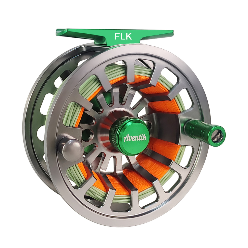 Aventik FLK II Fly Fishing Reel Aluminum Trout 3/5, 5/7, 7/9wt Large Arbor Freshwater Fly Reel with Line