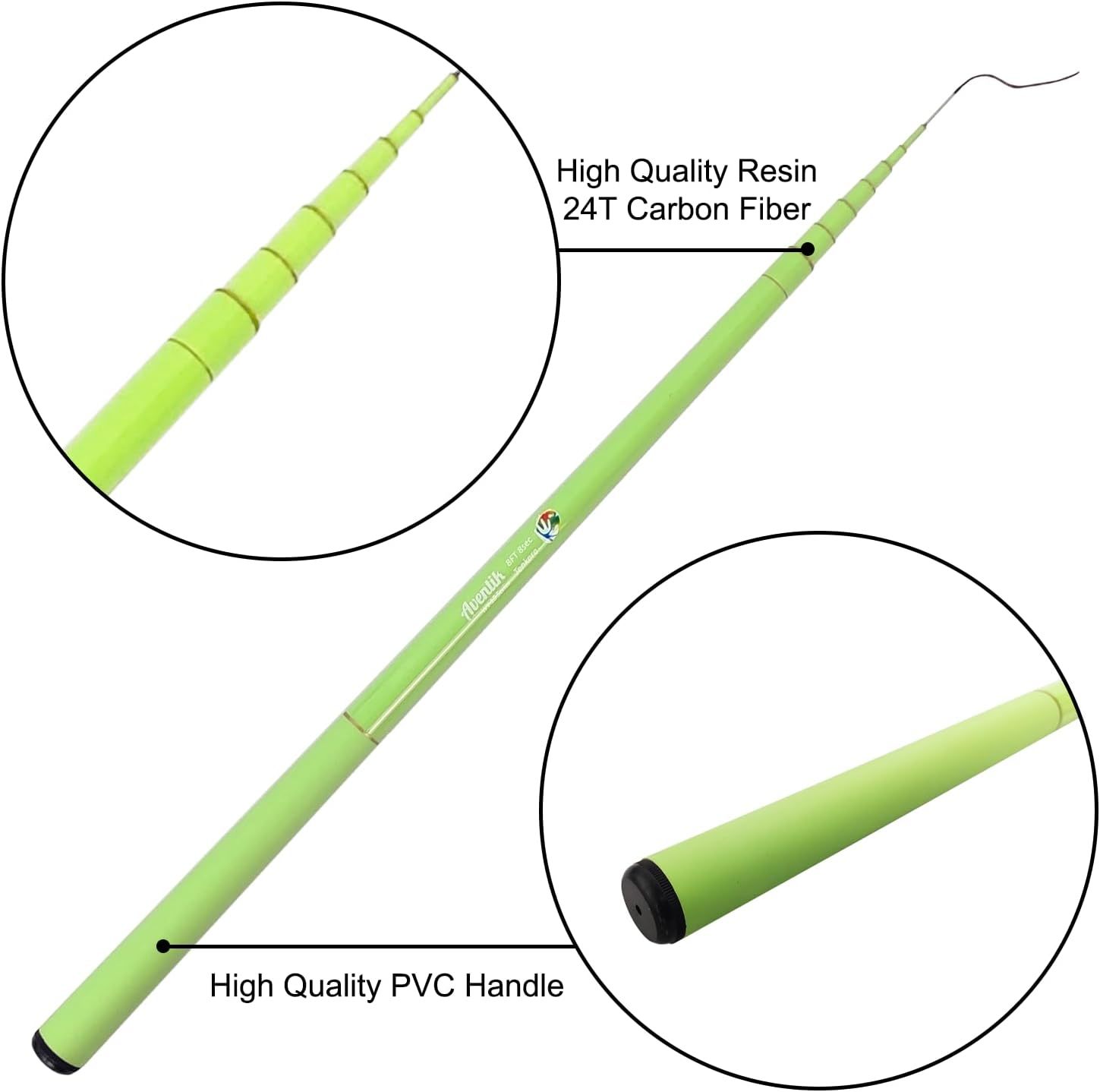 Aventik FreshStart Tenkara Rod in 7ft/8ft, Complete Beginner Tenkara Rod Kit, 24T Carbon Fiber, Easy to Cast Flexible Durable Lightweight and Compact
