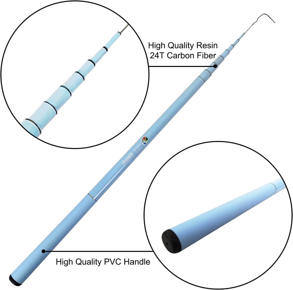 Aventik FreshStart Tenkara Rod in 7ft/8ft, Complete Beginner Tenkara Rod Kit, 24T Carbon Fiber, Easy to Cast Flexible Durable Lightweight and Compact