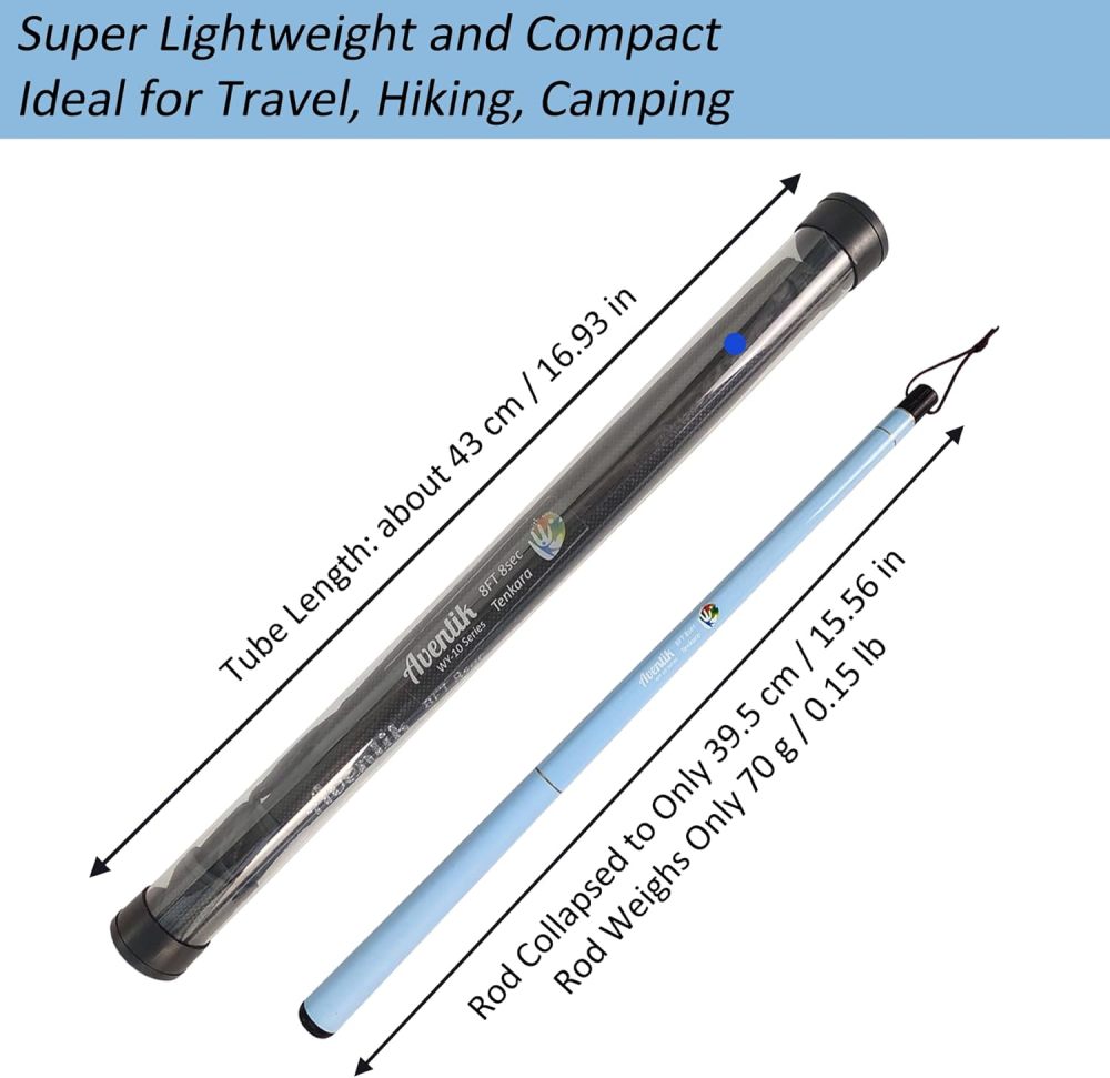 Aventik FreshStart Tenkara Rod in 7ft/8ft, Complete Beginner Tenkara Rod Kit, 24T Carbon Fiber, Easy to Cast Flexible Durable Lightweight and Compact