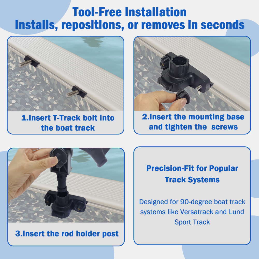 90 Degree Boat Track System, Compatible with Versatrack & Lund Sport Ranger Track