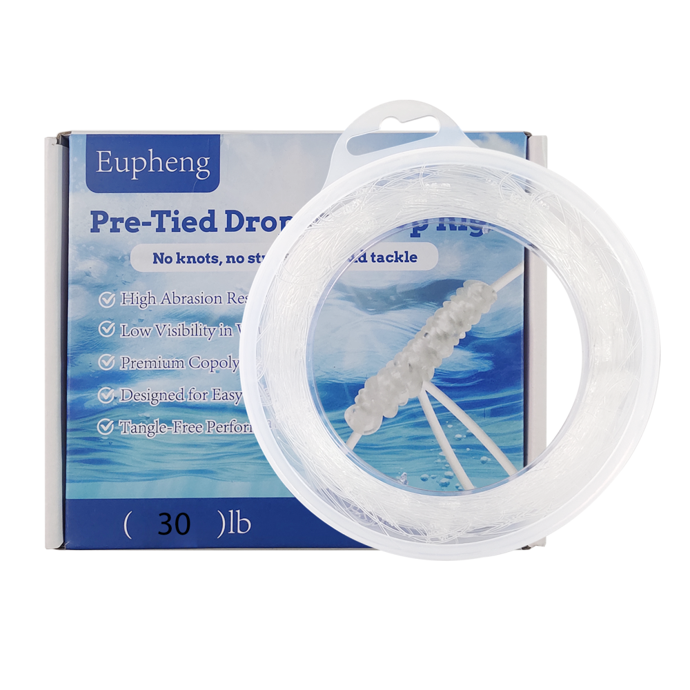 Eupheng Pre-Tied Dropper Loop Fishing Rig, 18" Spacing, 5.5" Loop Size, Ideal for Saltwater & Freshwater Fishing, 20lb-80lb Line Options