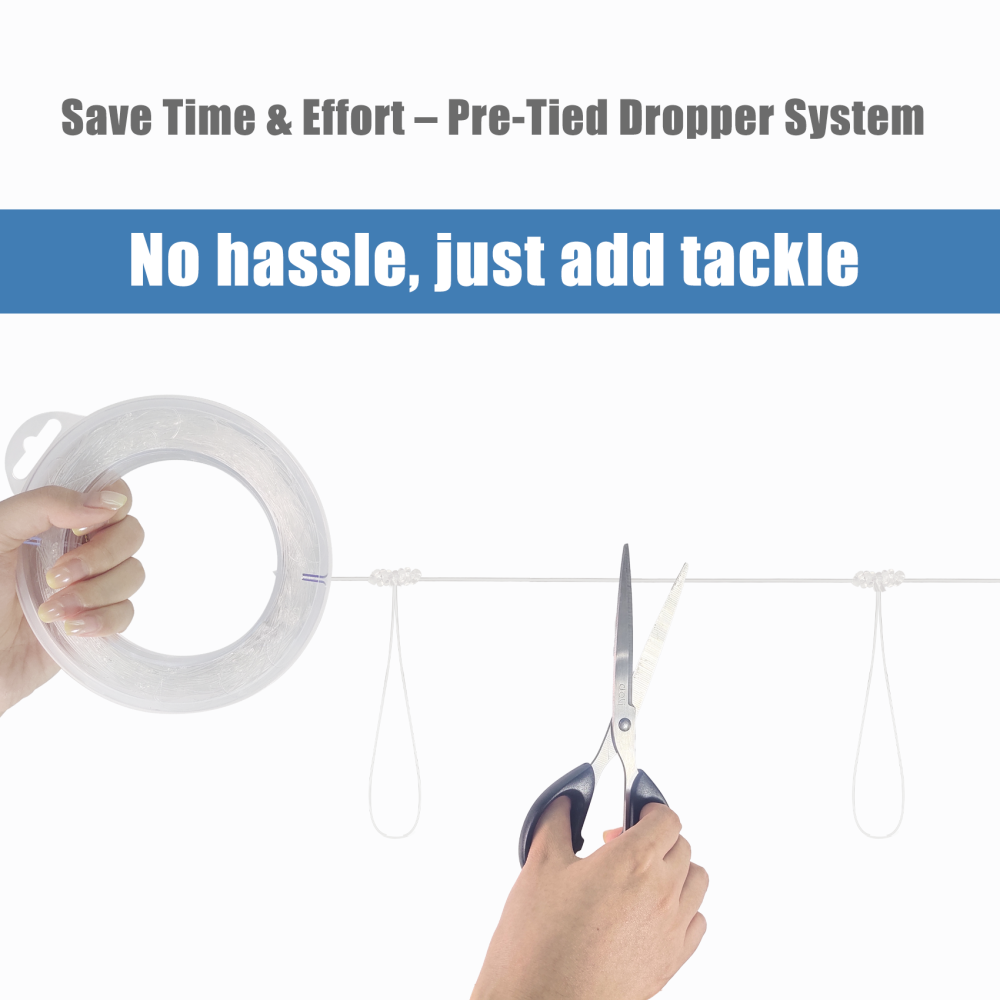 Eupheng Pre-Tied Dropper Loop Fishing Rig, 18" Spacing, 5.5" Loop Size, Ideal for Saltwater & Freshwater Fishing, 20lb-80lb Line Options