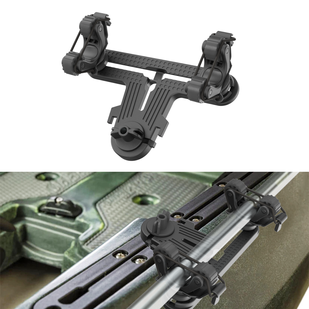 Multifunctional T-Design Doubleheader with Dual Kayak Paddle Holder, Space-Saving Kayak Paddle Holder with Textured Surface Kayak Track Mount Accessories for Fishing