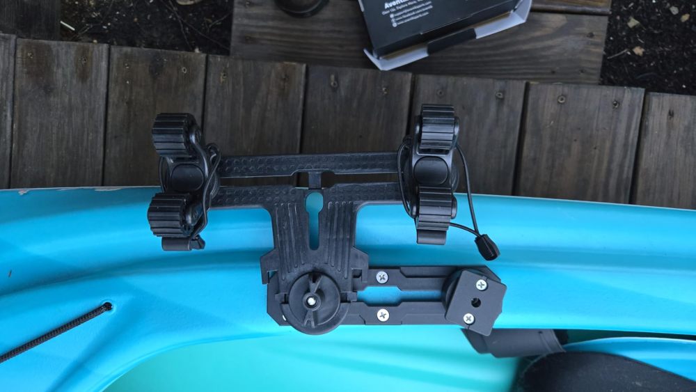 Multifunctional T-Design Doubleheader with Dual Kayak Paddle Holder, Space-Saving Kayak Paddle Holder with Textured Surface Kayak Track Mount Accessories for Fishing