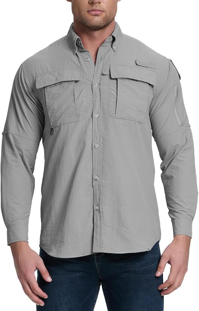Riverruns UPF 50+ Men's Fishing Shirts, Long Sleeve UV Protection Shirts, Water-Repellent for Hiking, Fishing, Camping