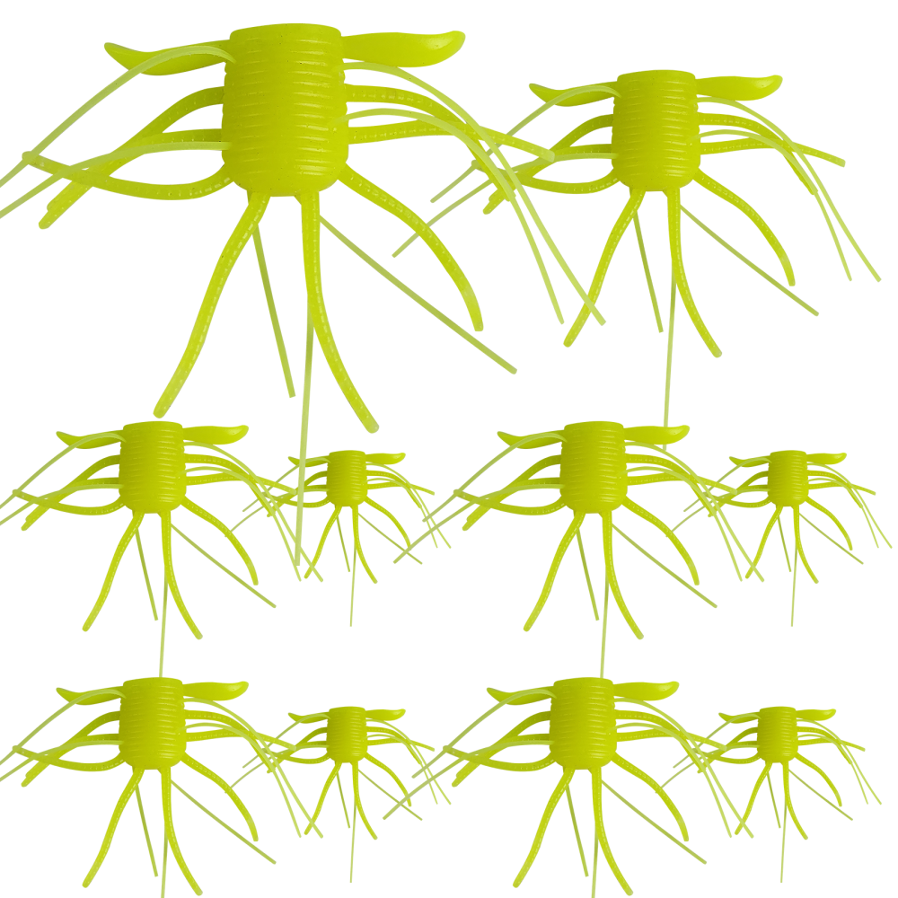 Eupheng Silicone Soft Dice Fishing Lures with Multiple Tentacles, Handmade Slow Sink Bass Fishing Soft Plastic Baits for Drop Shot, Finesse, Wacky Rig