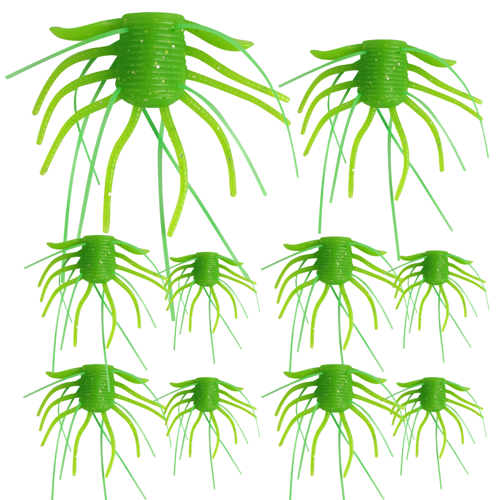 Eupheng Silicone Soft Dice Fishing Lures with Multiple Tentacles, Handmade Slow Sink Bass Fishing Soft Plastic Baits for Drop Shot, Finesse, Wacky Rig