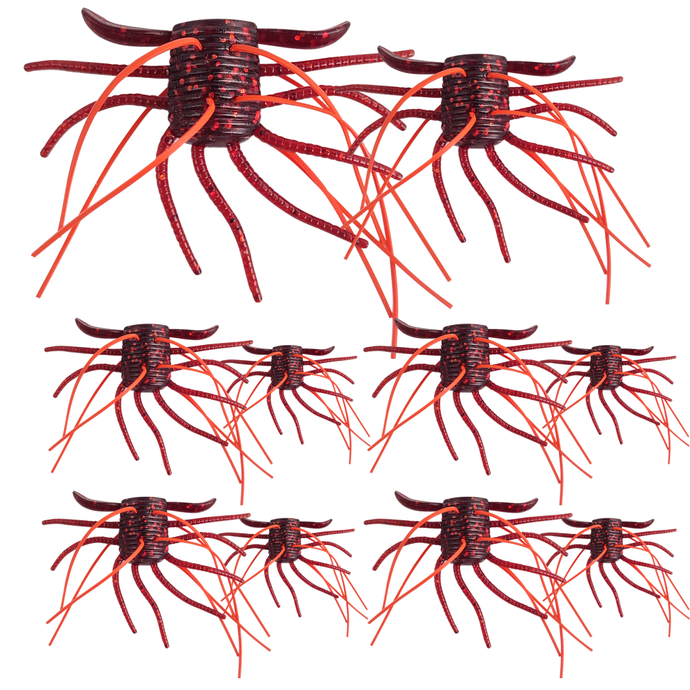 Eupheng Silicone Soft Dice Fishing Lures with Multiple Tentacles, Handmade Slow Sink Bass Fishing Soft Plastic Baits for Drop Shot, Finesse, Wacky Rig