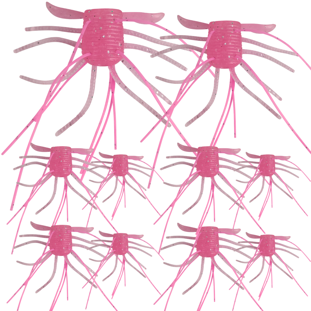 Eupheng Silicone Soft Dice Fishing Lures with Multiple Tentacles, Handmade Slow Sink Bass Fishing Soft Plastic Baits for Drop Shot, Finesse, Wacky Rig