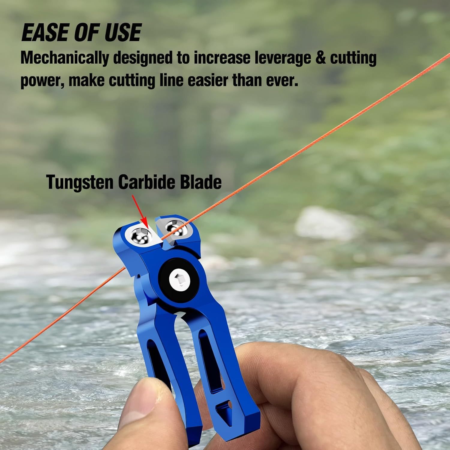 Riverruns Fishing Line Cutter Tungsten Carbide Blade for Smooth, Corrosion-Resistant Cuts on Braid, Mono and Fluoro Lines