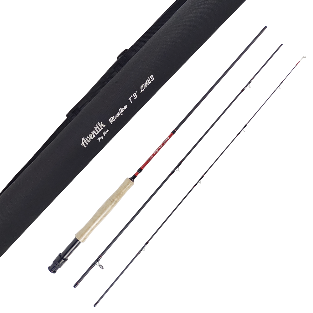 Aventik Fly Fishing Riverflow Series with Tube, 3-Piece (0/1wt, 2/3wt) & 4-Piece (3/4wt, 5/6wt), Carbon Fiber Fast Action Ultra-Portable Travel Fly Rod
