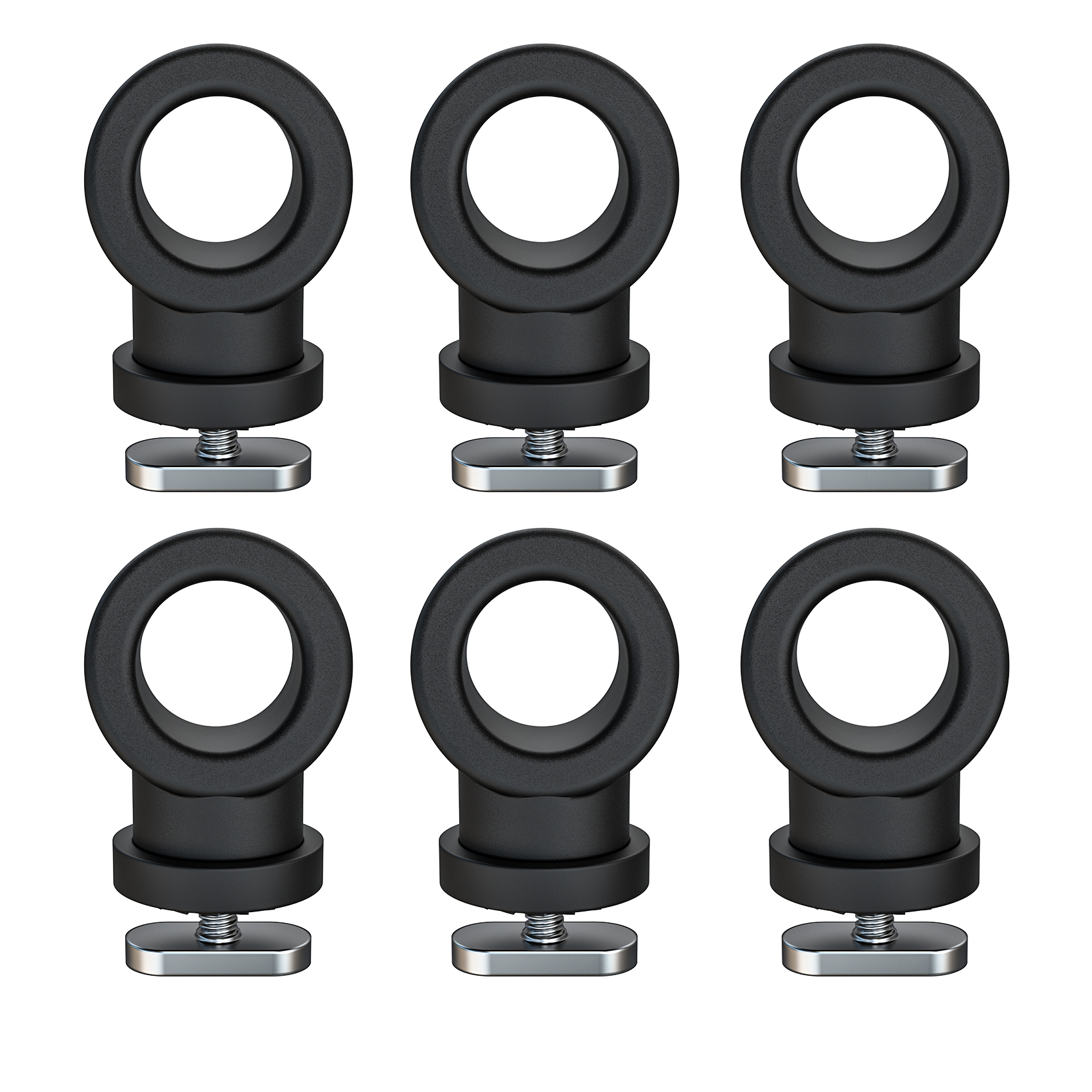 6 Pack Reinforced Nylon Kayak Track Mount Tie Down Eyelet with T-Bolt, Hold Bungee Cord Ropes Up to 0.6", Anchoring Points Scratch-Proof & Saltwater-Resistant