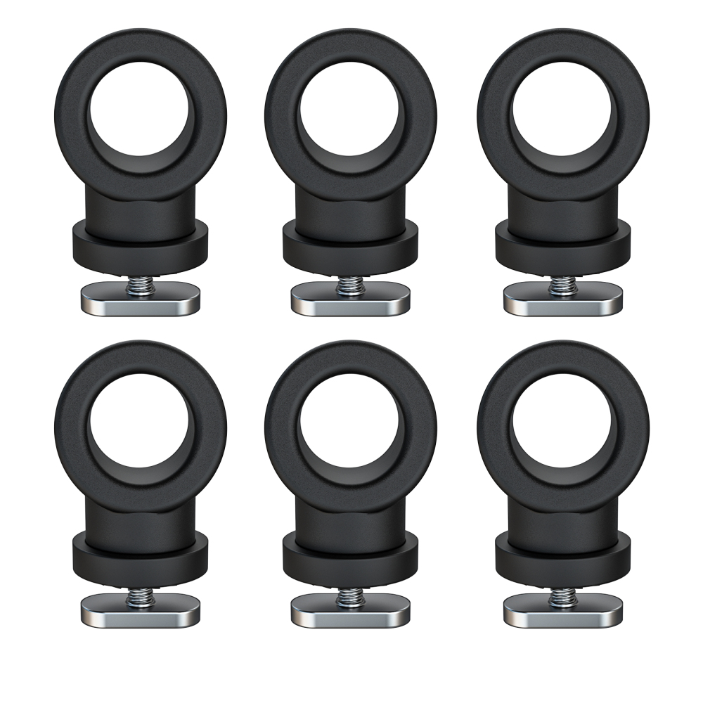 6 Pack Reinforced Nylon Kayak Track Mount Tie Down Eyelet with T-Bolt, Hold Bungee Cord Ropes Up to 0.6", Anchoring Points Scratch-Proof & Saltwater-Resistant