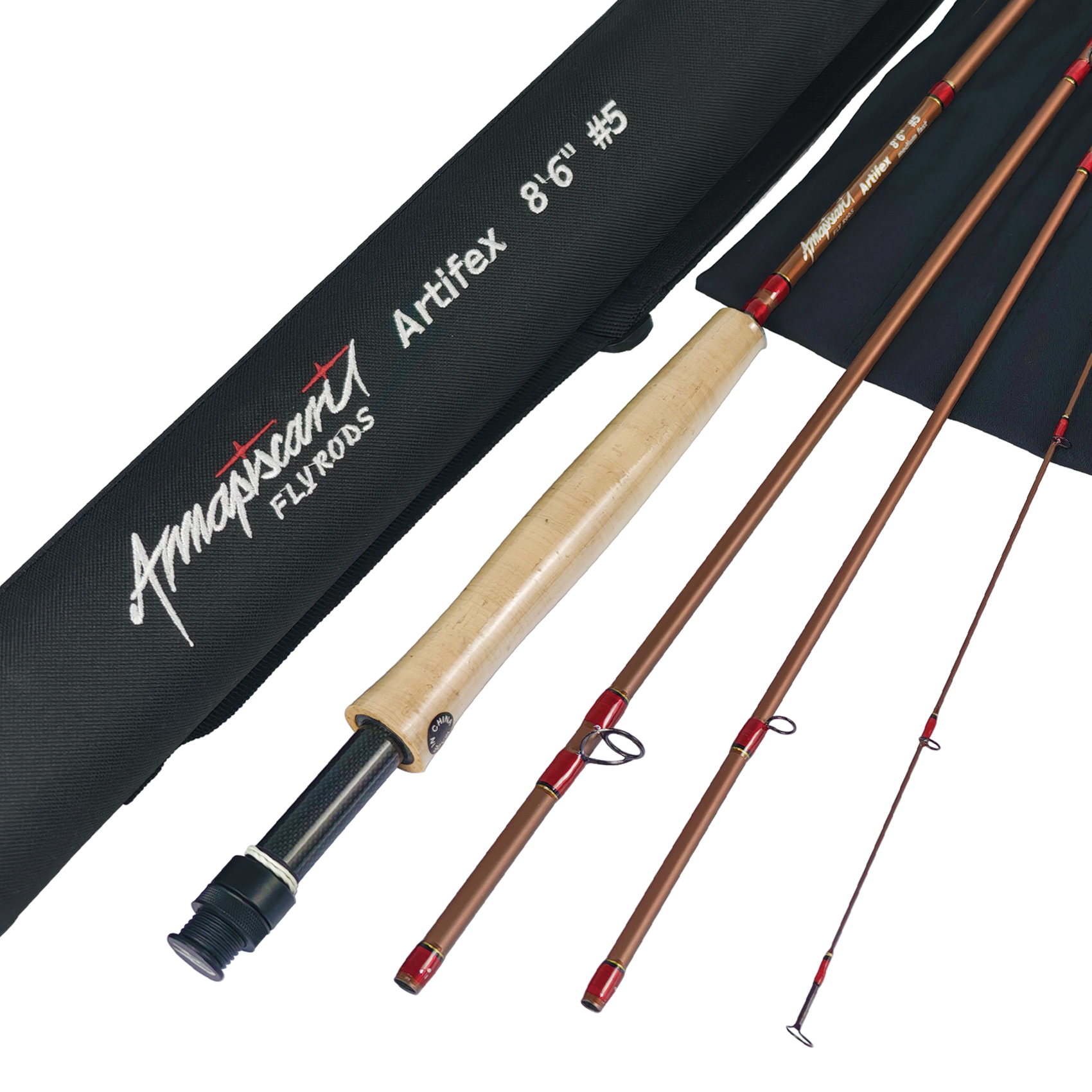Artifex 8’6” 5WT Fly Fishing Rod – Medium Fast Action, IM12 Carbon Fiber Blank, Precision Fly Rod with Aluminum & Carbon Fiber Reel Seat