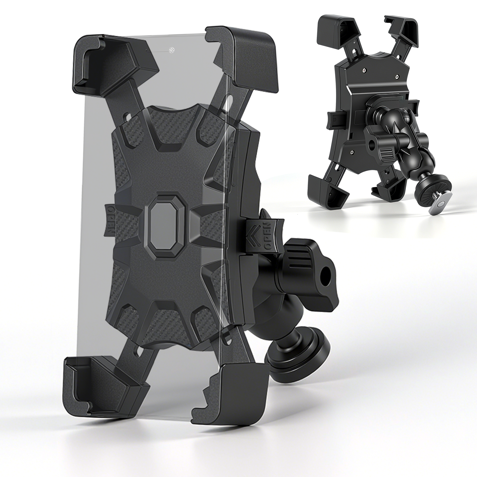 Kayak Phone Holder Mount Quick Install Auto Lock, 360°Adjustable Kayak Phone Holder Compatible with 4.7-7 Inch Phones Kayak Rail Accessories