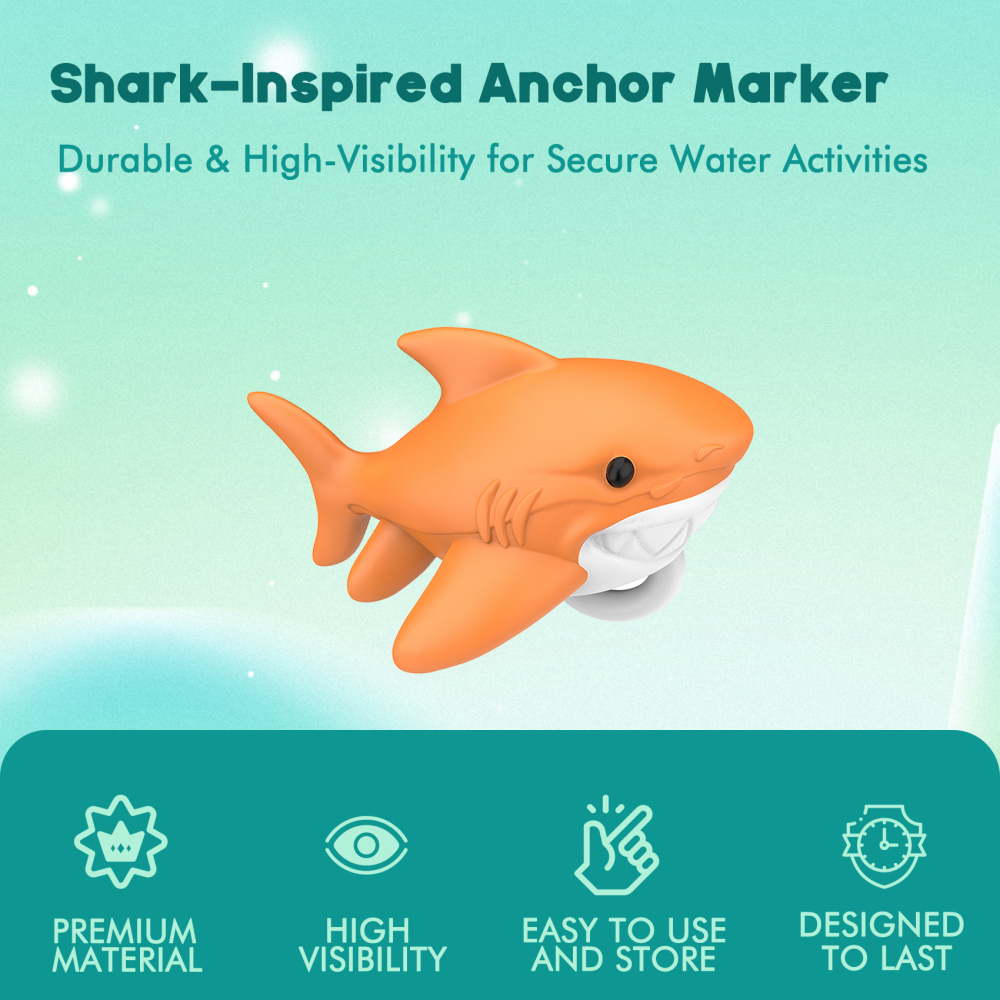 Shark-Shaped Floating Anchor Marker Buoy High-Visibility & Durable PVC Anchor Float for Kayaks, Boats & Jet Skis – Lightweight & Easy to Use Prevents Anchor Accidents in Shallow Water
