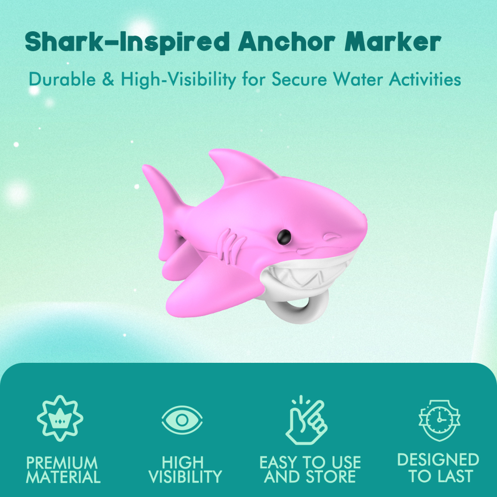 Shark-Shaped Floating Anchor Marker Buoy High-Visibility & Durable PVC Anchor Float for Kayaks, Boats & Jet Skis – Lightweight & Easy to Use Prevents Anchor Accidents in Shallow Water