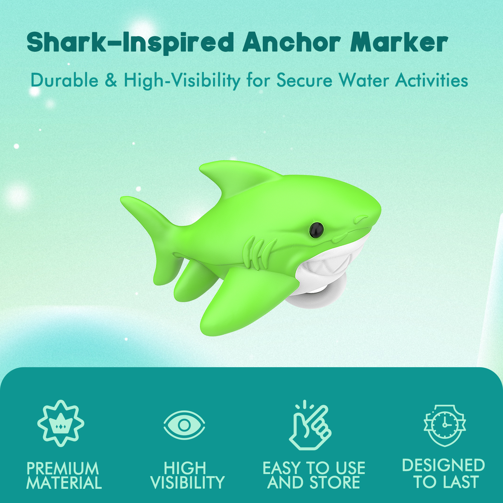 Shark-Shaped Floating Anchor Marker Buoy High-Visibility & Durable PVC Anchor Float for Kayaks, Boats & Jet Skis – Lightweight & Easy to Use Prevents Anchor Accidents in Shallow Water