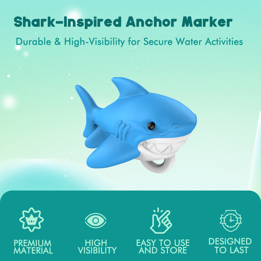 Shark-Shaped Floating Anchor Marker Buoy High-Visibility & Durable PVC Anchor Float for Kayaks, Boats & Jet Skis – Lightweight & Easy to Use Prevents Anchor Accidents in Shallow Water