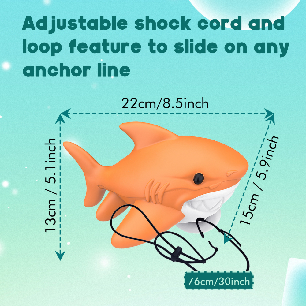 Shark-Shaped Floating Anchor Marker Buoy High-Visibility & Durable PVC Anchor Float for Kayaks, Boats & Jet Skis – Lightweight & Easy to Use Prevents Anchor Accidents in Shallow Water