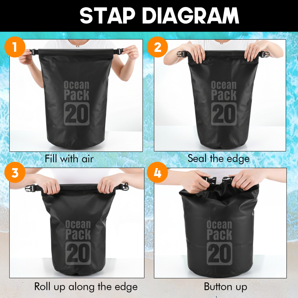 Shark-Shaped Anchor Buoy with 20L Waterproof Dry Bag Kayak Anchor Marker Float Set High Visibility Heavy-Duty Roll Top Dry Sack for Gear Protection for Kayaking Boating Jet Ski Paddle Board