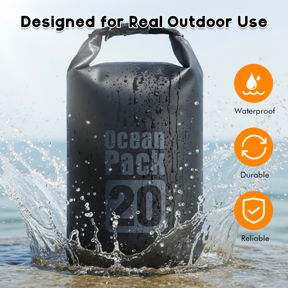 Shark-Shaped Anchor Buoy with 20L Waterproof Dry Bag Kayak Anchor Marker Float Set High Visibility Heavy-Duty Roll Top Dry Sack for Gear Protection for Kayaking Boating Jet Ski Paddle Board