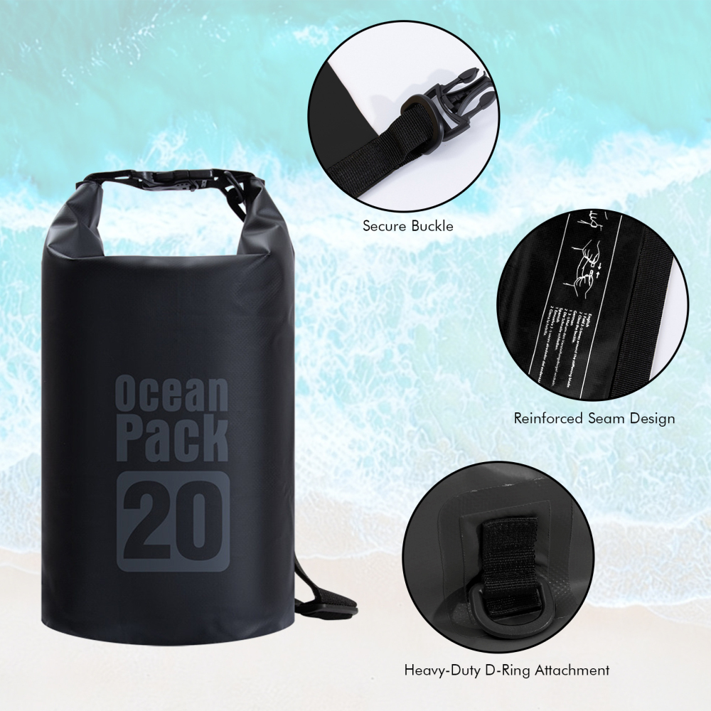 Shark-Shaped Anchor Buoy with 20L Waterproof Dry Bag Kayak Anchor Marker Float Set High Visibility Heavy-Duty Roll Top Dry Sack for Gear Protection for Kayaking Boating Jet Ski Paddle Board