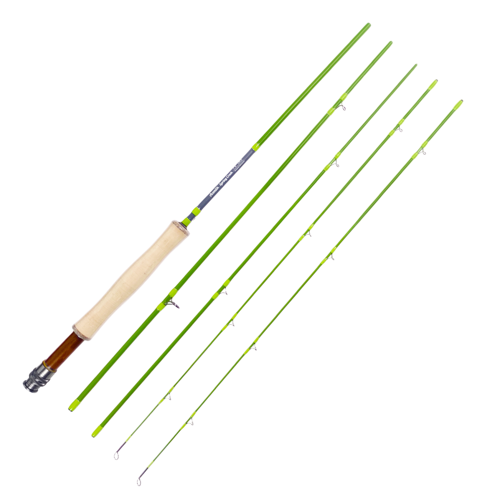 Aventik Spring Creek Fly Rod, 4-Piece Fast Action, Includes Extra Tip Section, High Carbon Fiber Blank, AAA+ Cork, Pac Bay Guides, Lightweight Fly Rod for Trout