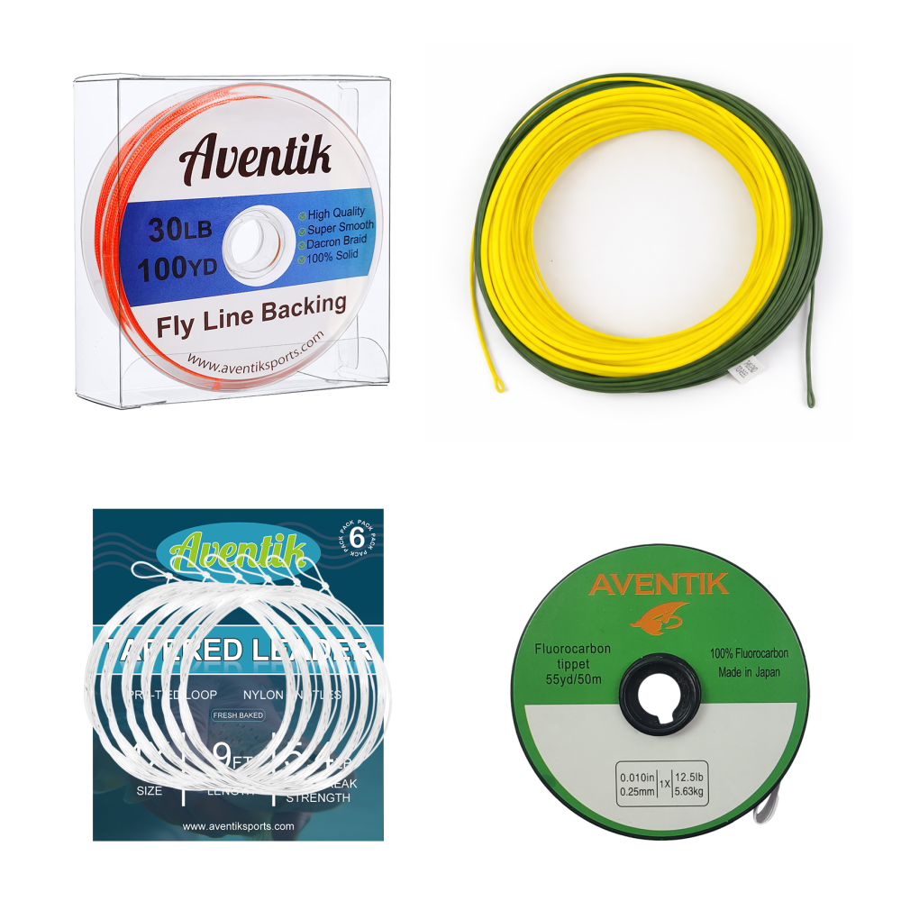 Aventik Fly Fishing Line Combo Kit, Switch Line with 55 ft head, Backing Line, Tapered Leader and Tippet