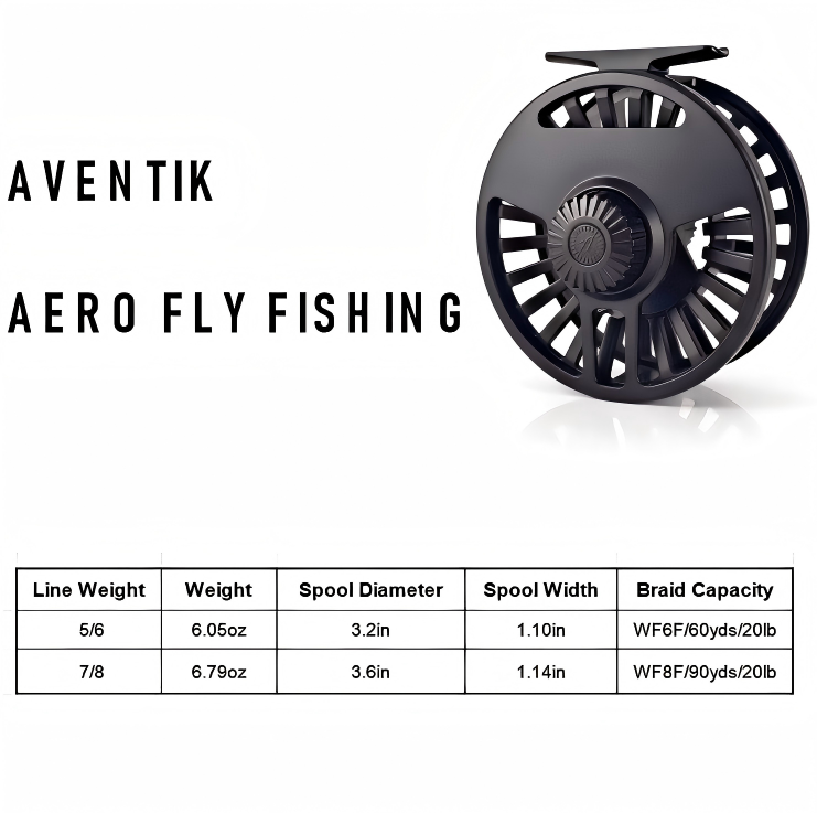 Aventik AERO CNC Machined  Fly Reel - 5/6wt, 7/8wt