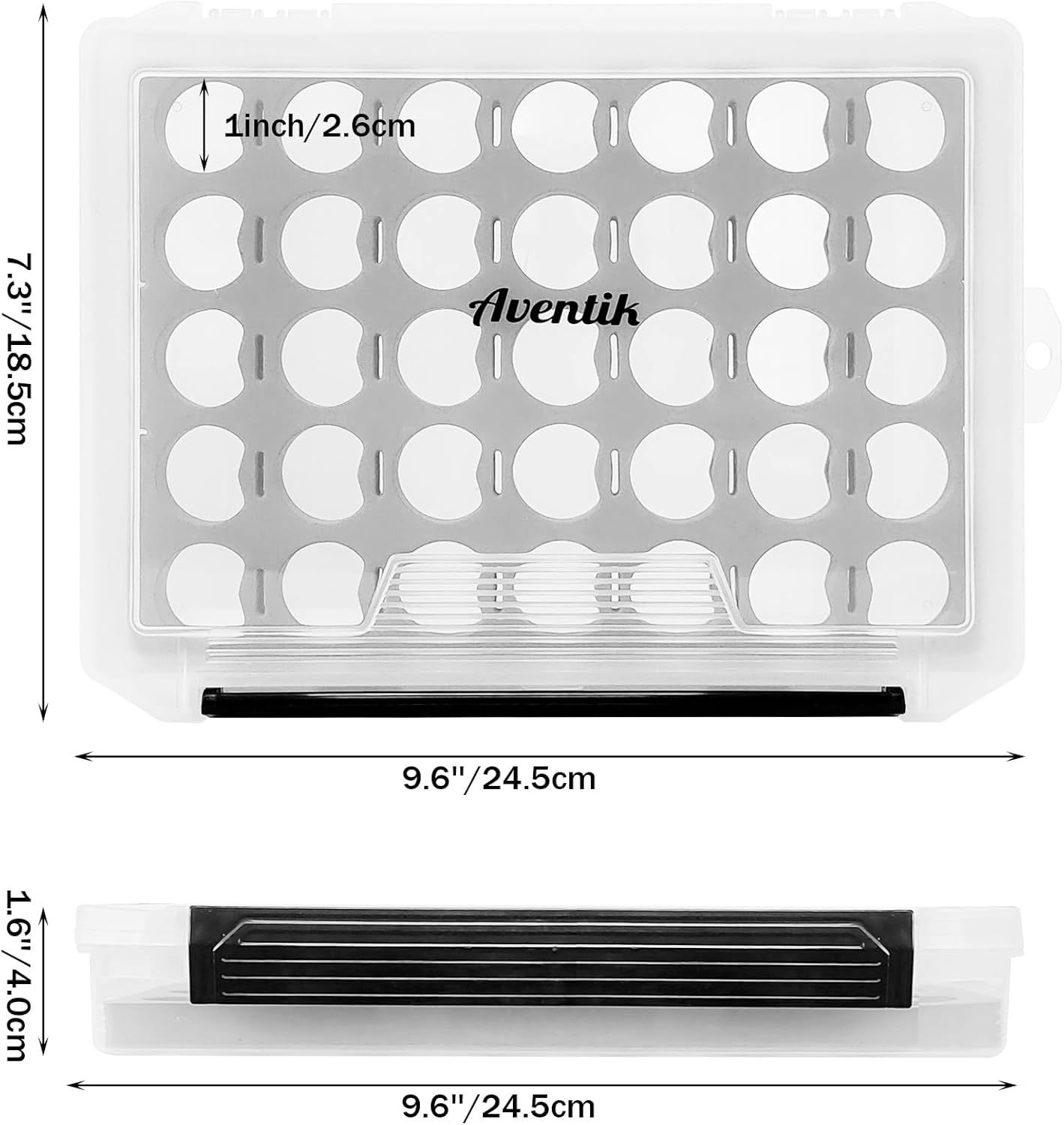 Aventik Fly Tyers Spool/Stash Box Essential Gear for Anglers Compact L 9.6'' X W 7.3''X H 1.6''