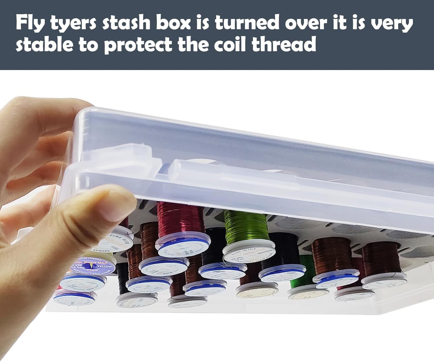 Aventik Fly Tyers Spool/Stash Box Essential Gear for Anglers Compact L 9.6'' X W 7.3''X H 1.6''