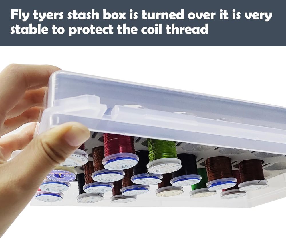 Aventik Fly Tyers Spool/Stash Box Essential Gear for Anglers Compact L 9.6'' X W 7.3''X H 1.6''