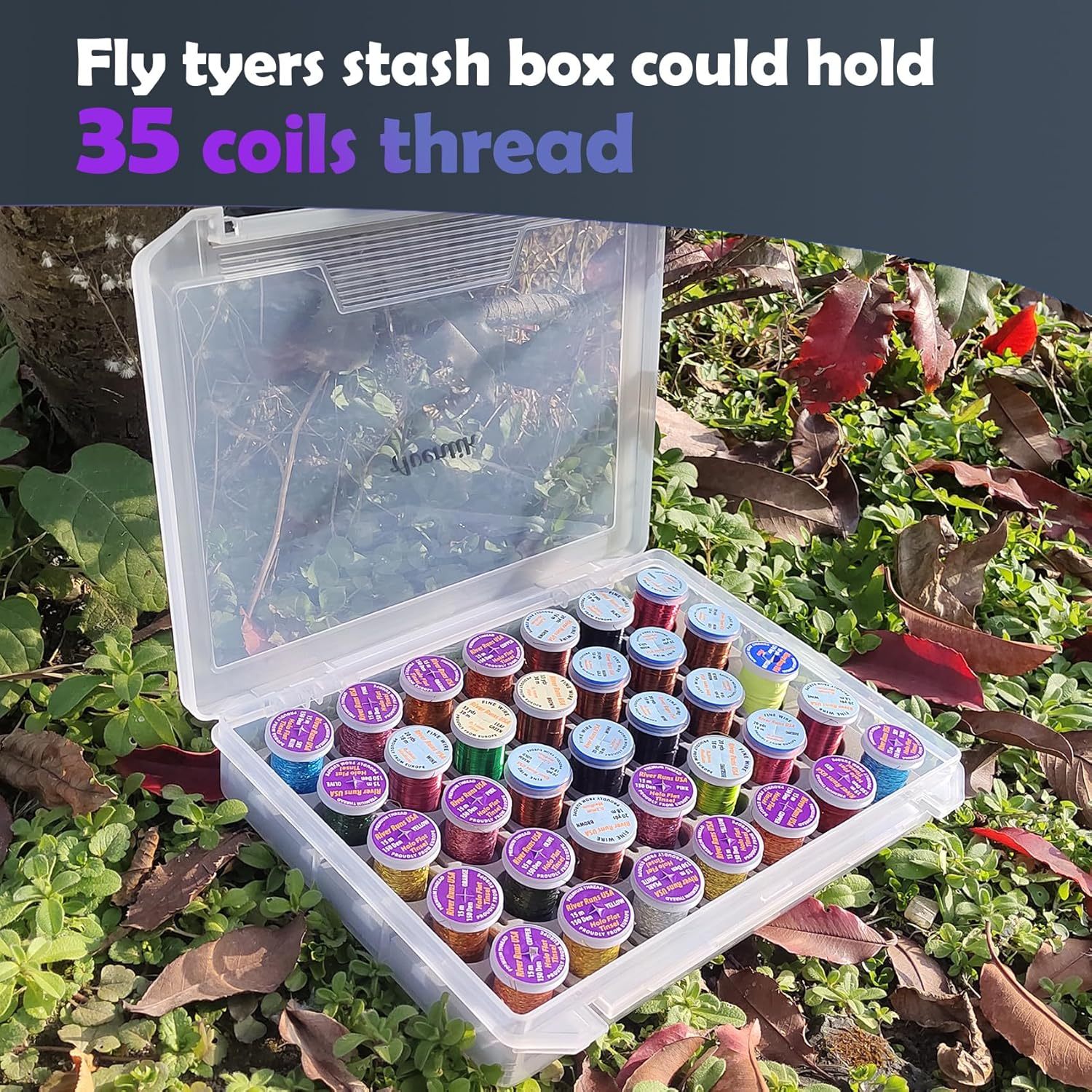 Aventik Fly Tyers Spool/Stash Box Essential Gear for Anglers Compact L 9.6'' X W 7.3''X H 1.6''