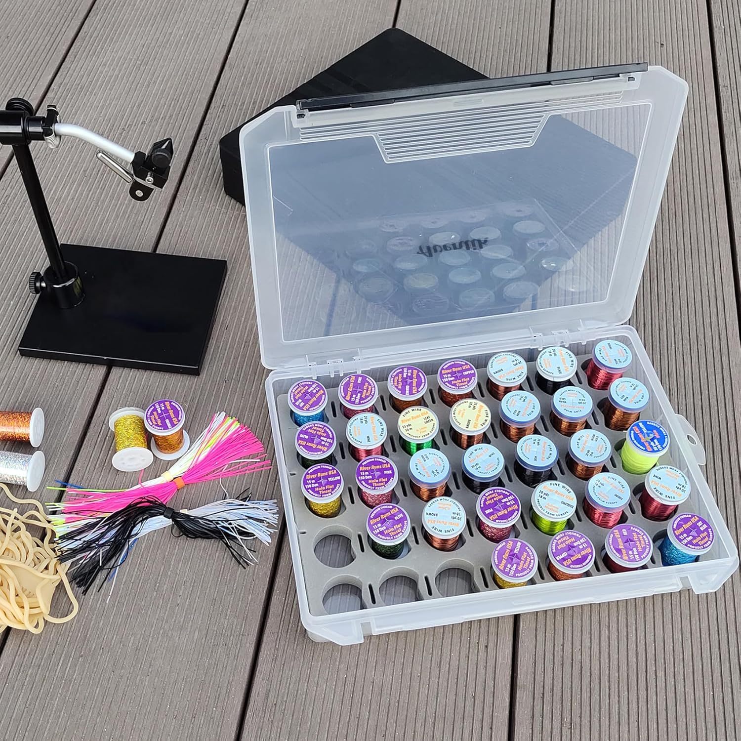 Aventik Fly Tyers Spool/Stash Box Essential Gear for Anglers Compact L 9.6'' X W 7.3''X H 1.6''