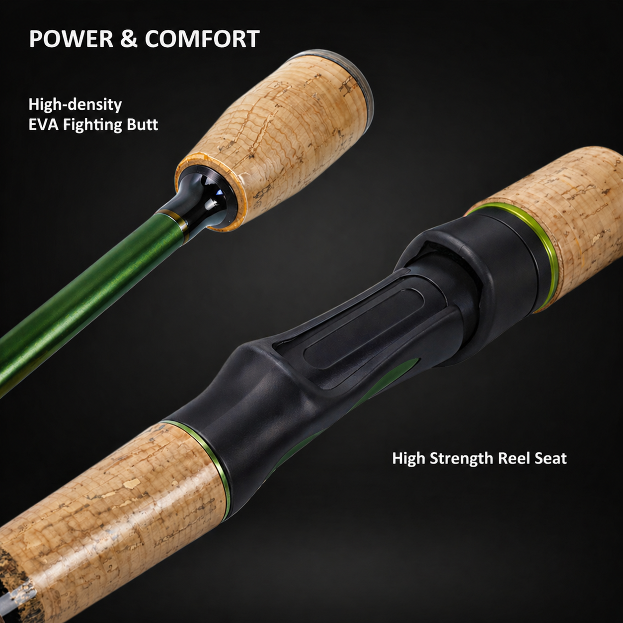 Aventik Windshadow Ultralight Spinning Rod, Rod Reel Combo, 2-Piece Carbon Fiber Rod for Panfish Trout Crappie, 6'0" / 6'6"