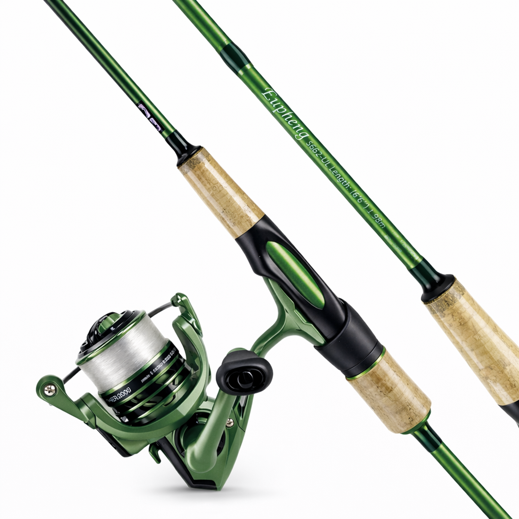 Aventik Windshadow Ultralight Spinning Rod, Rod Reel Combo, 2-Piece Carbon Fiber Rod for Panfish Trout Crappie, 6'0" / 6'6"