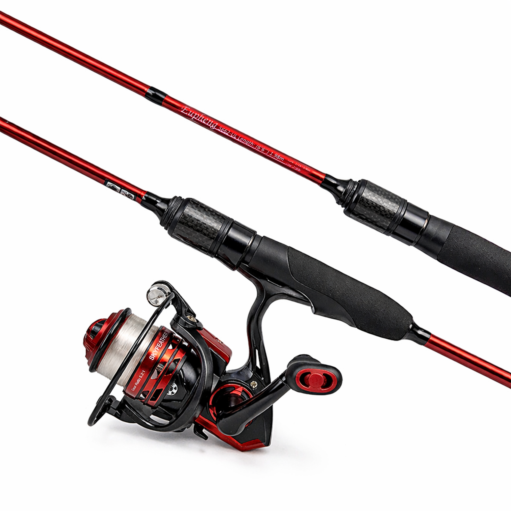 Aventik Aerospin Ultralight Spinning Rod,6’0” 6’6”,Ultra Light Fishing Rod Fast Action 2 Piece, Sensitive Carbon Fiber Rod for Trout Crappie Panfish, Stream River Lake