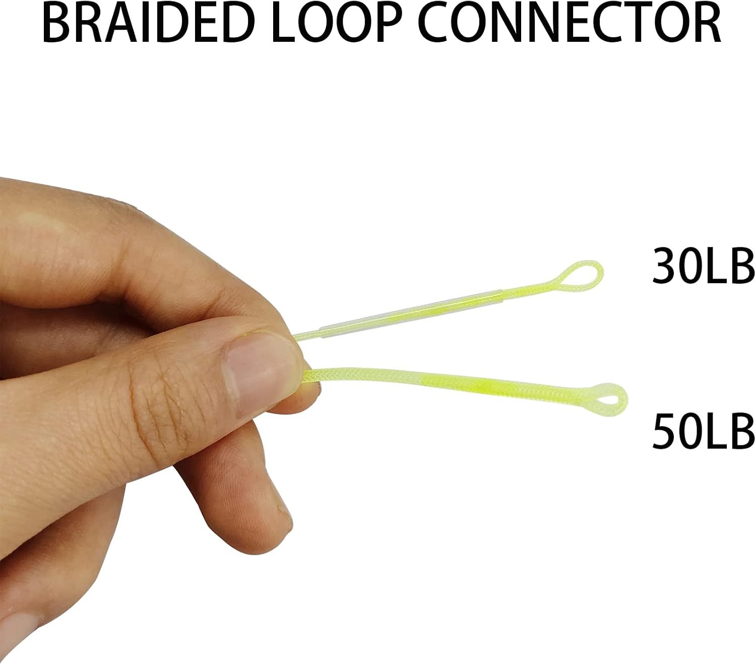 24pcs/Packing Aventik Fly Line Loop Connectors Braided Leader Combo Pack Pro Selection Fly Lines System Connection Slim 30lbs (18pc),50lbs (6pc)