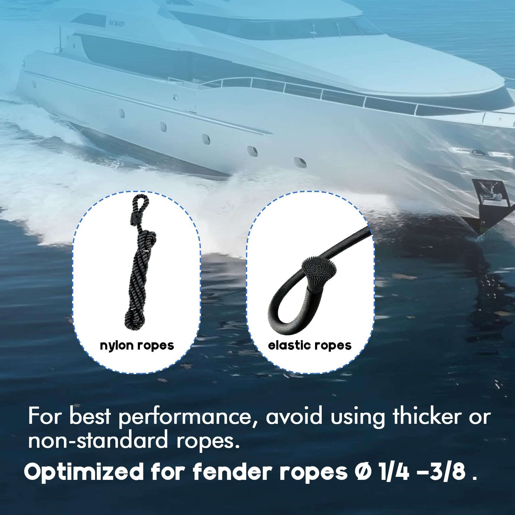 oat Fender Clips Quick Release Adjustable Boat Fender Hanger for Rails and Cleats, Boat Bumper Holder Adjuster for Pontoon and Dock Protection
